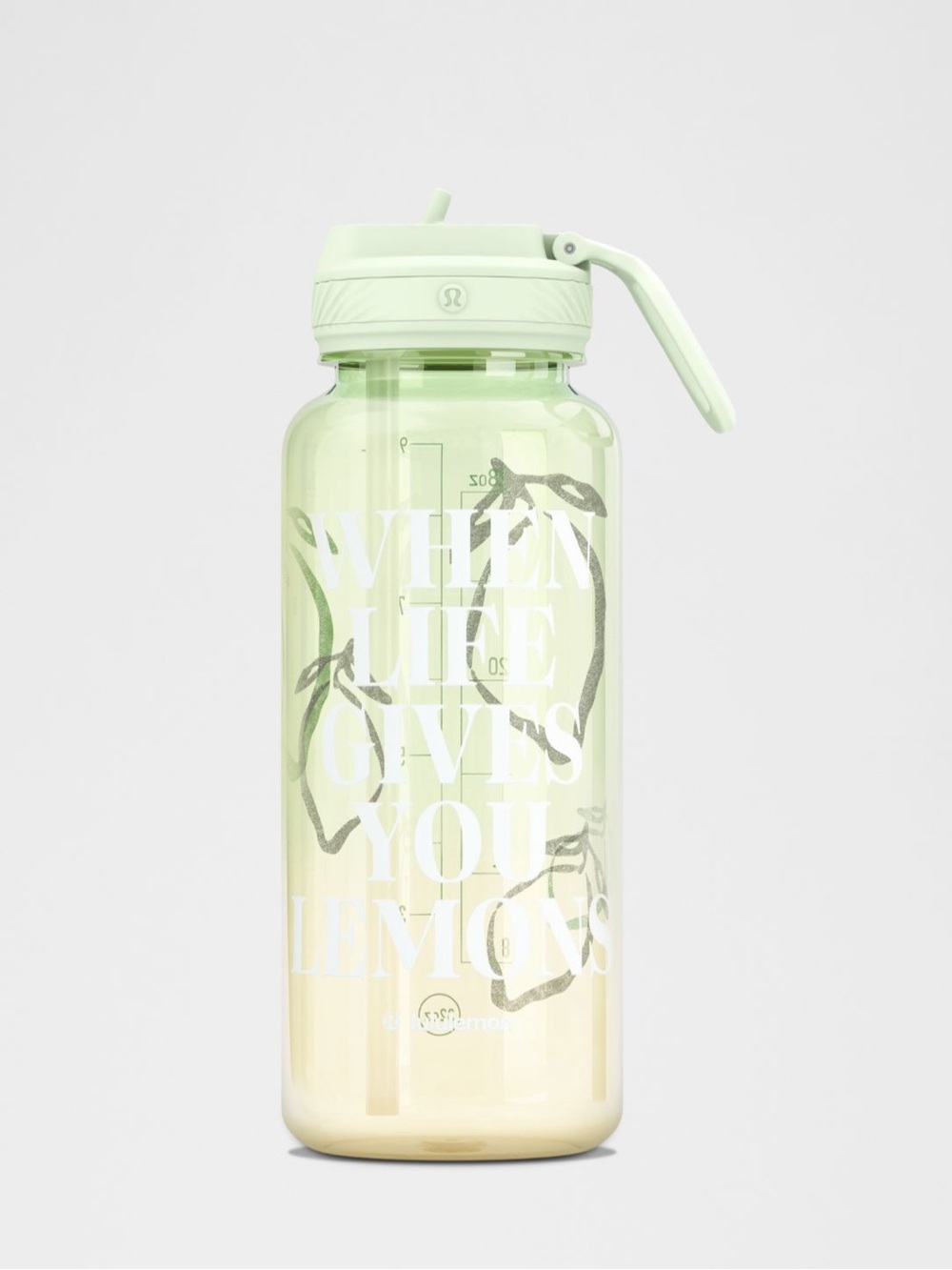 Lululemon 32oz Back to Life Water Bottle Straw Lid Lemona Design NWT